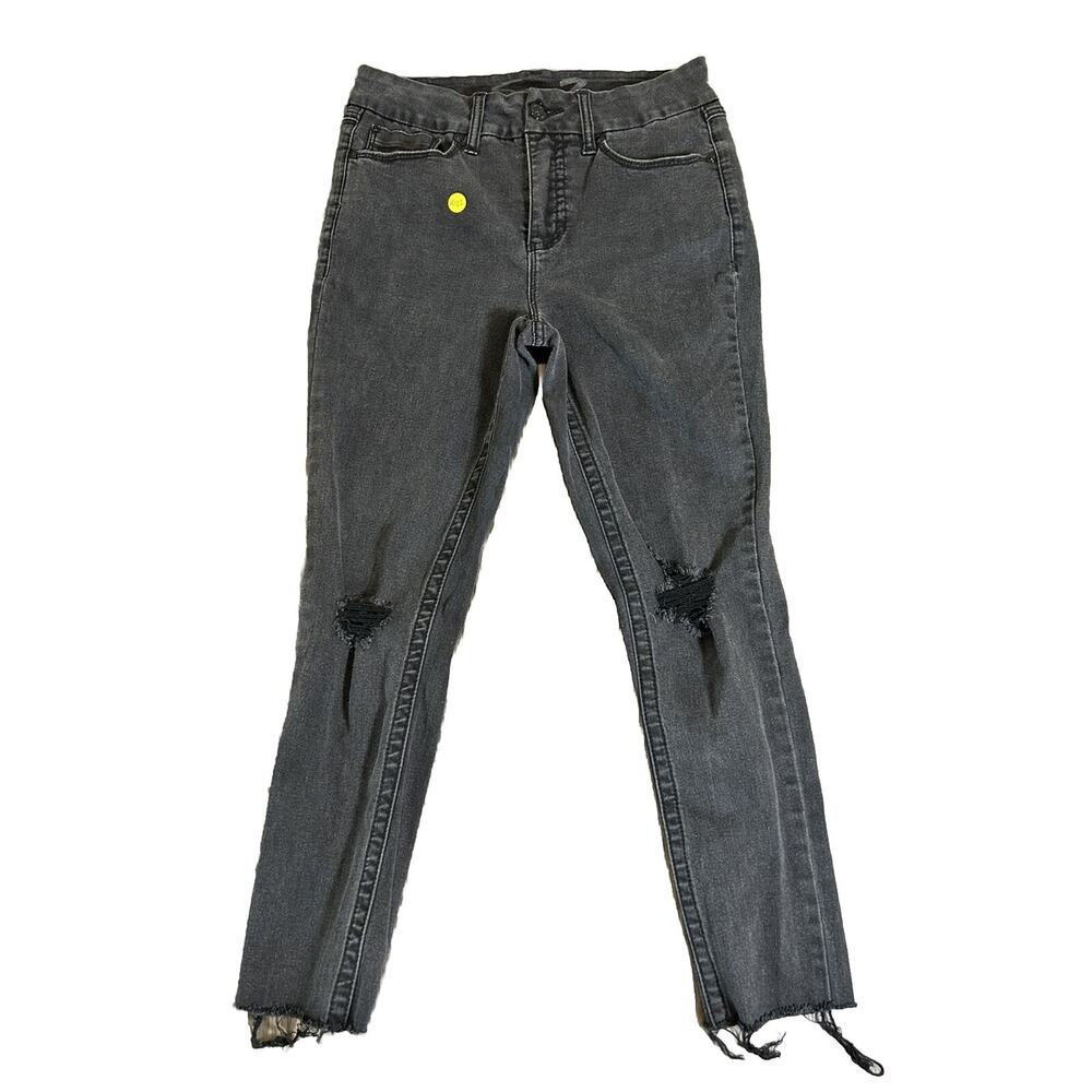 Seven7 Pants Womens Size 8 Black Denim Jeans Skinny High‎ Rise Tummyless Pockets